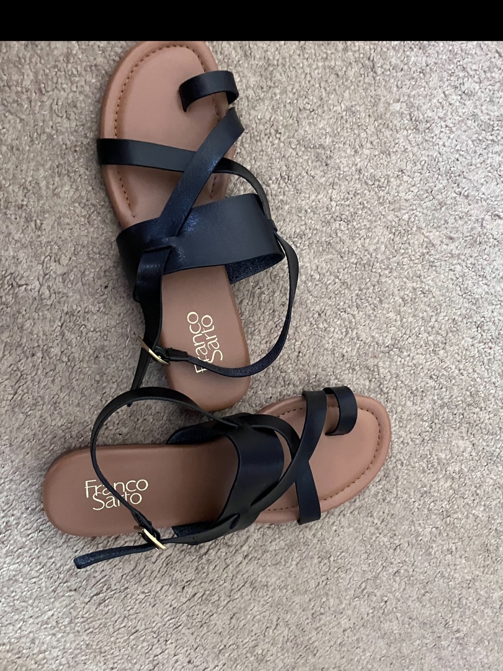 Franco Sarto black classic sandals. Size 8 1/2.